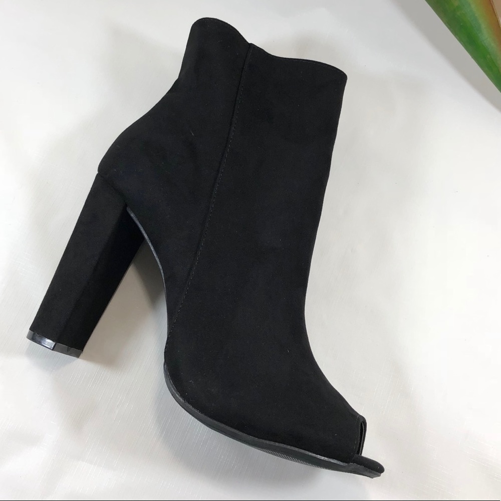 NWOB Women’s Faux Suede Peep Toe Ankle Bootie